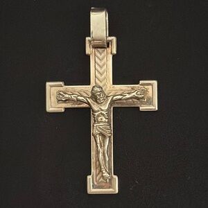 925 Sterling Silver Jesus Cross Pendant Solid, 2 Inches Long *Big Pendant*